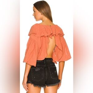 NWT Free People Zuri Blouse in Color Ginger Spice Size XS